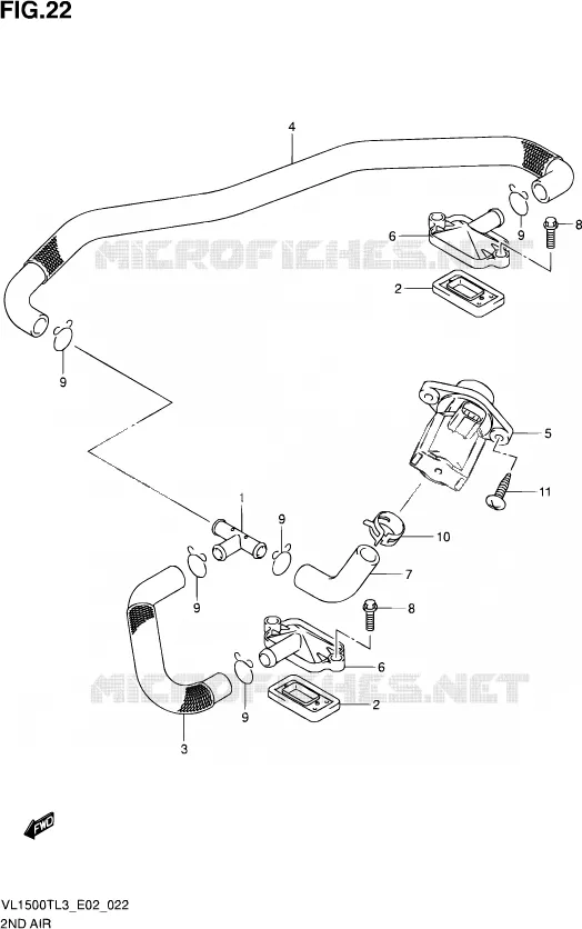 SYSTEME RECYCLAGE GAZ ECHAPPEMENT Suzuki MOTO 1500 INTRUDER 2015  VL1500T L3 (E19)
