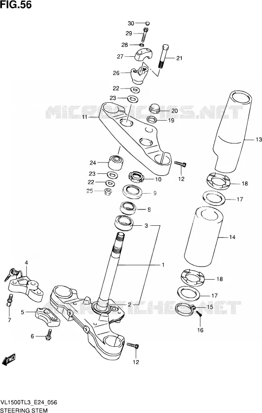 COLONNE DE DIRECTION Suzuki MOTO 1500 BOULEVARD 2013  VL1500T L3 (E24)