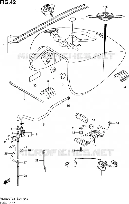 RESERVOIR D'ESSENCE Suzuki MOTO 1500 BOULEVARD 2013  VL1500T L3 (E24)
