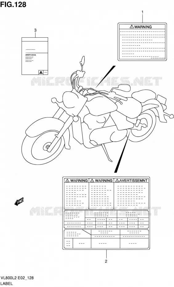 ETIQUETTE (VL800TL2 E24) Suzuki MOTO 800 VOLUSIA 2012  VL800L2