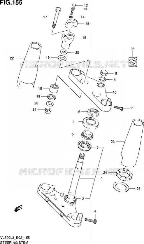 COLONNE DE DIRECTION (VL800L3 E02) Suzuki MOTO 800 VOLUSIA 2013  VL800 L3 (E02)