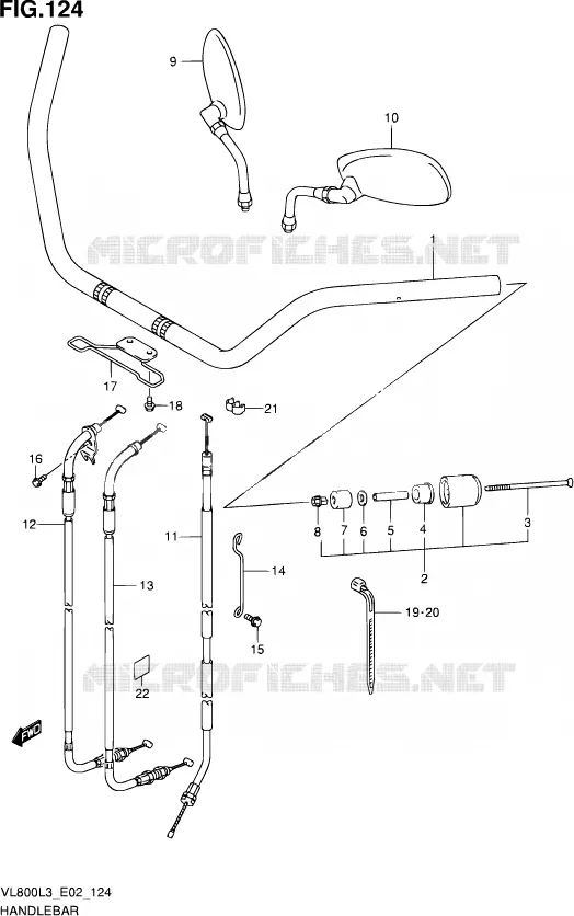 GUIDON (VL800TL3 E24) Suzuki MOTO 800 VOLUSIA 2013  VL800 L3/VL800T L3 (E24)