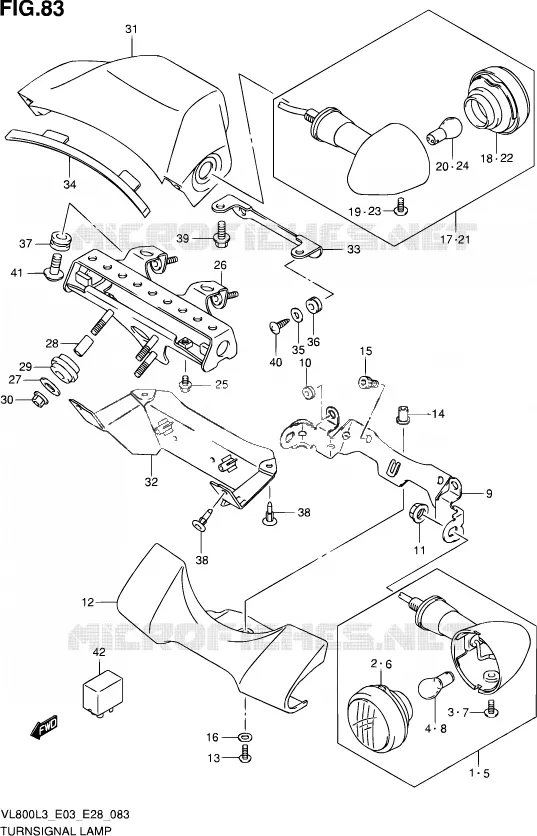 CLIGNOTANTS (VL800CL3 E28) Suzuki MOTO 800 VOLUSIA 2013  VL800 L3/VL800T L3/VL800C L3