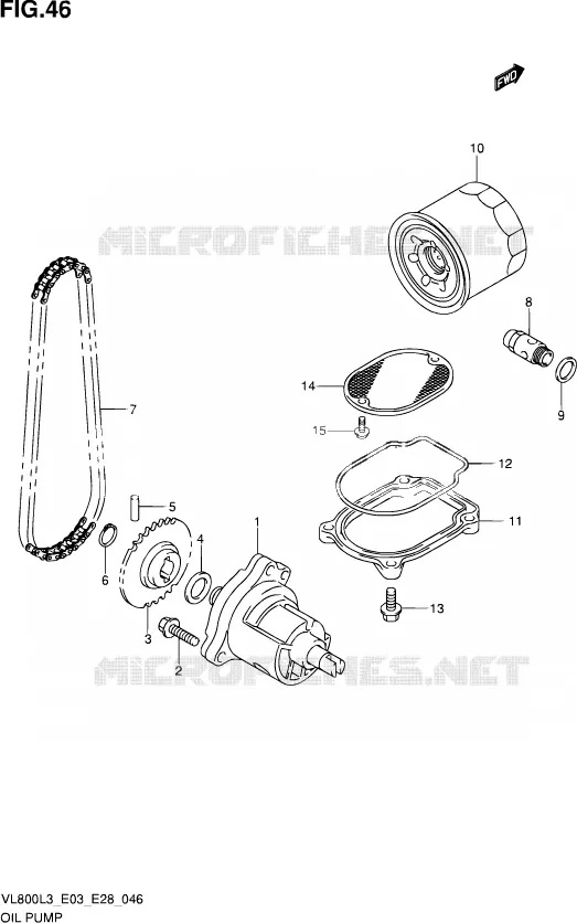 POMPE A HUILE Suzuki MOTO 800 VOLUSIA 2013  VL800 L3/VL800T L3/VL800C L3