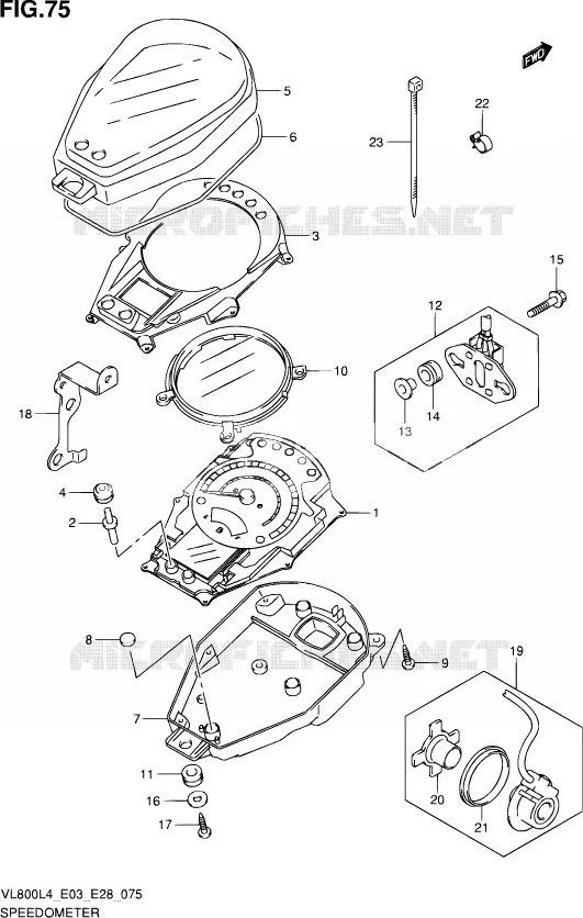 COMPTEUR (VL800TL4 E03) Suzuki MOTO 800 VOLUSIA 2014  VL800 L4/VL800T L4/VL800C L4
