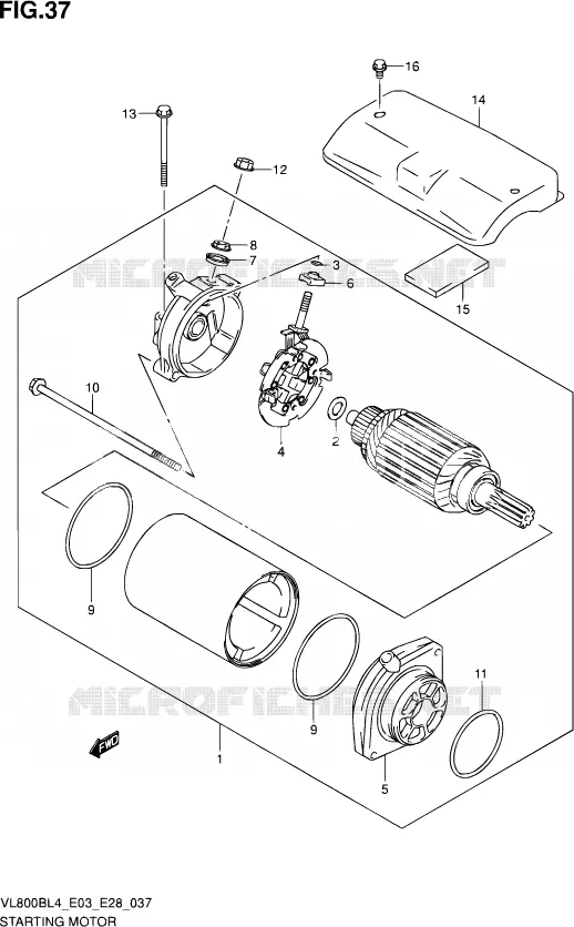 DEMARREUR Suzuki MOTO 800 BOULEVARD 2014  VL800B L4 (E03,E28,E33)