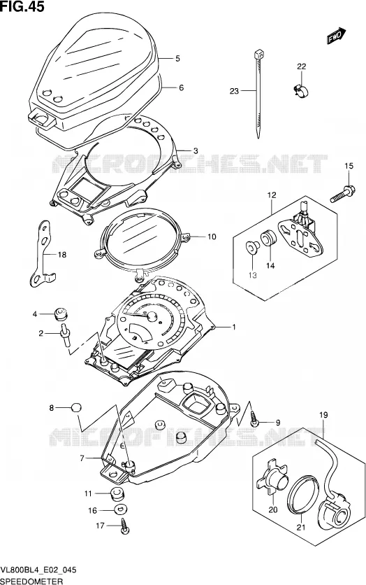 COMPTEUR (VL800BUEL4 E19) Suzuki MOTO 800 INTRUDER 2014  VL800B L4 (E19)