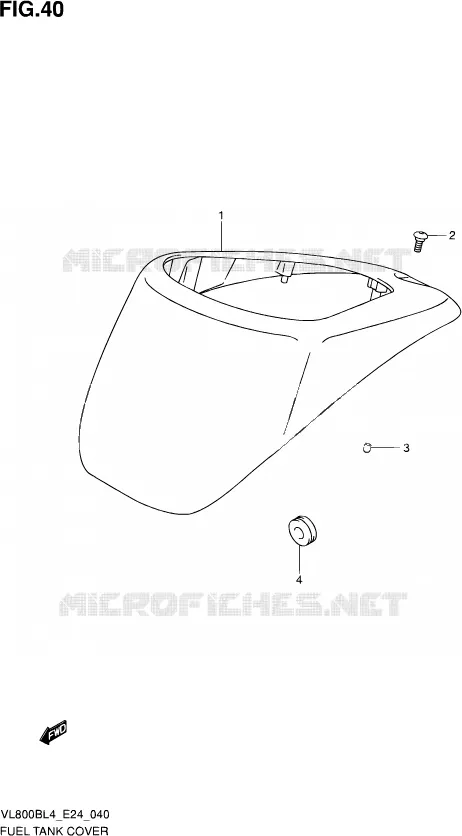 RESERVOIR D'ESSENCE - COUVERCLES Suzuki MOTO 800 MARAUDER 2014  VL800B L4 (E24)