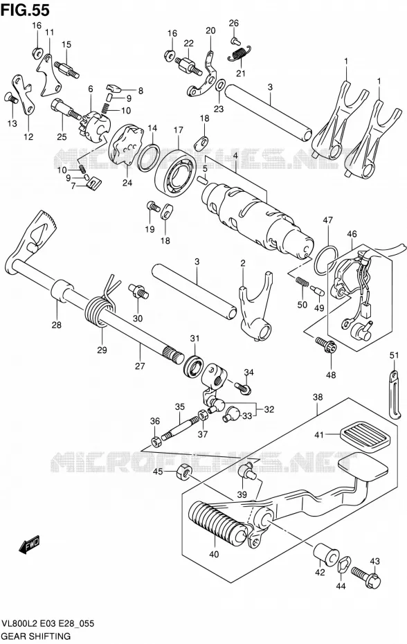 ENSEMBLE SELECTEUR DE VITESSES Suzuki MOTO 800 VOLUSIA 2012  VL800CL2