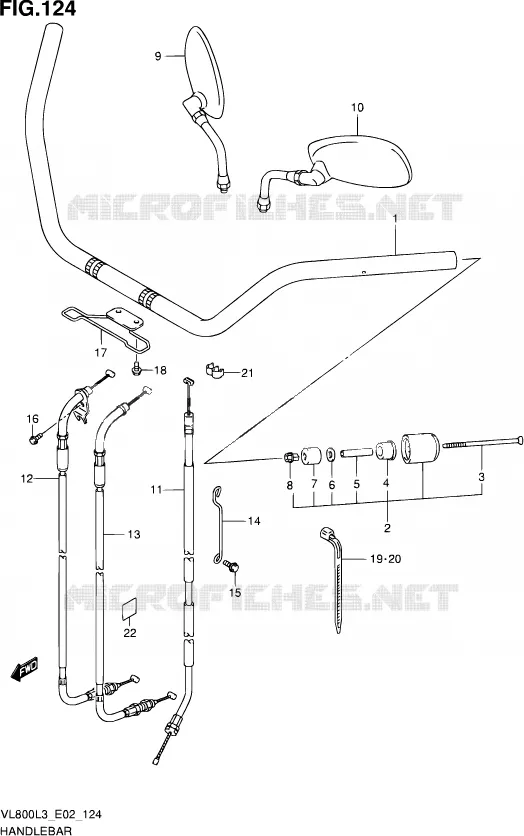 GUIDON (VL800TL3 E24) Suzuki MOTO 800 VOLUSIA 2013  VL800C L3 (E19)