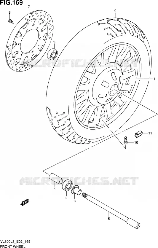 ROUE AVANT (VL800CL3 E19) Suzuki MOTO 800 VOLUSIA 2013  VL800C L3 (E19)