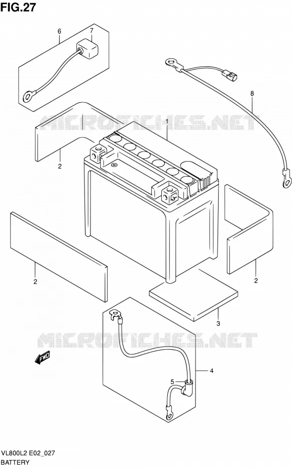 BATTERIE Suzuki MOTO 800 VOLUSIA 2012  VL800CUEL2