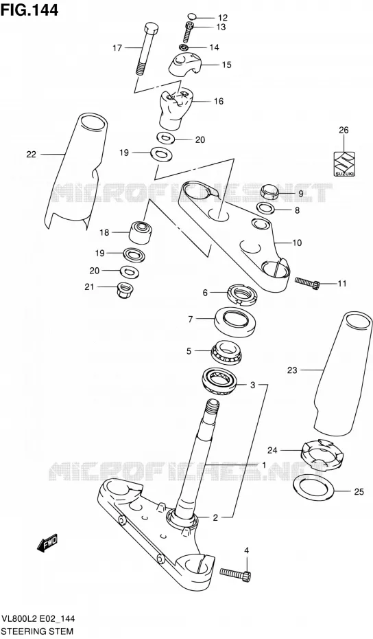 COLONNE DE DIRECTION (VL800CL2 E19) Suzuki MOTO 800 VOLUSIA 2012  VL800CUEL2