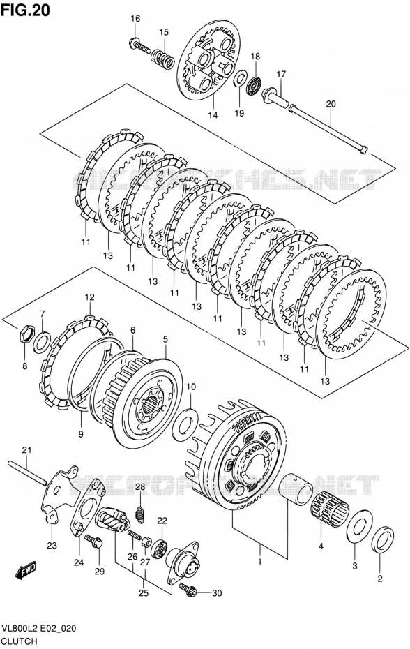 EMBRAYAGE Suzuki MOTO 800 VOLUSIA 2012  VL800CUEL2