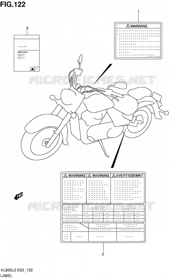 ETIQUETTE (VL800L2 E24) Suzuki MOTO 800 VOLUSIA 2012  VL800CUEL2