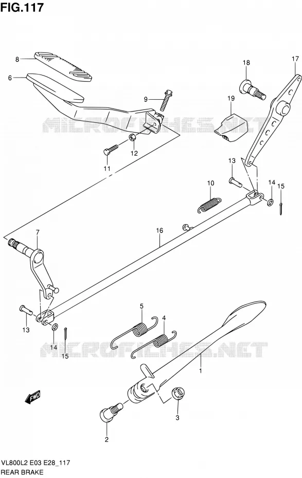 FREIN ARRIERE Suzuki MOTO 800 VOLUSIA 2012  VL800TL2