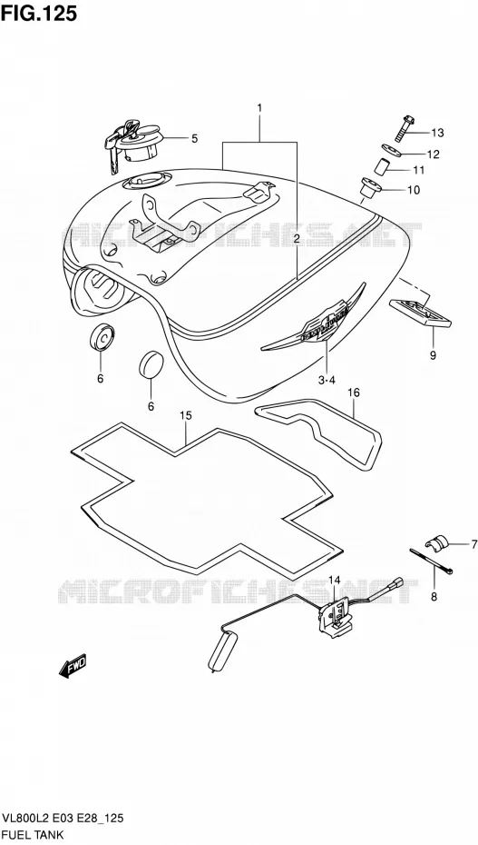 RESERVOIR D'ESSENCE (VL800TL2 E03) Suzuki MOTO 800 VOLUSIA 2012  VL800TL2