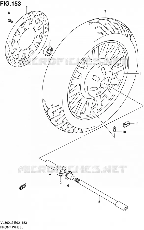 ROUE AVANT (VL800CL2 E19) Suzuki MOTO 800 VOLUSIA 2012  VL800UEL2