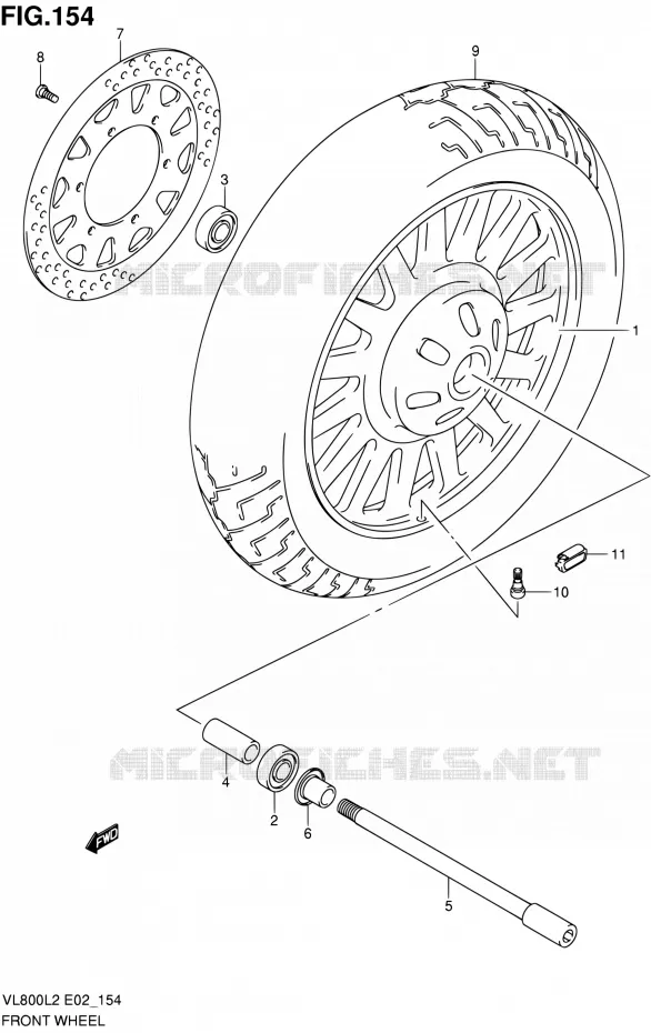 ROUE AVANT (VL800CL2 E24) Suzuki MOTO 800 VOLUSIA 2012  VL800UEL2