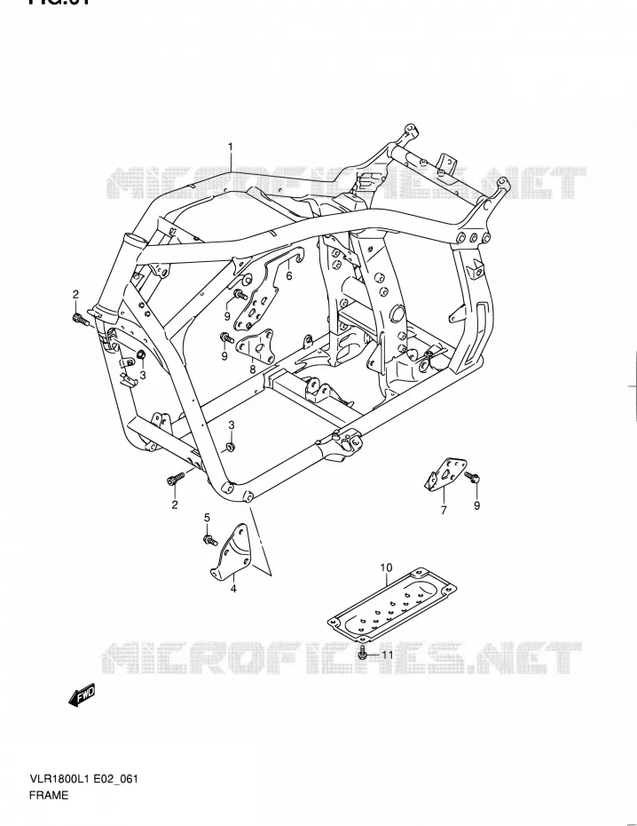 CADRE Suzuki MOTO 1800 INTRUDER 2011  VLR1800L1(E19)