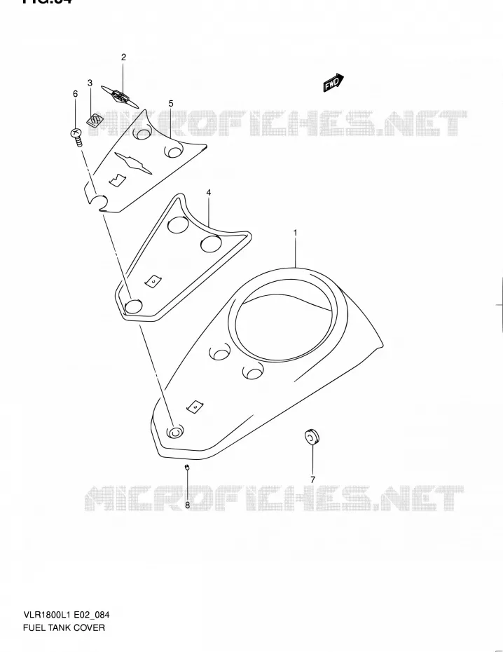 RESERVOIR D'ESSENCE - COUVERCLES (VLR1800TL1 E24) Suzuki MOTO 1800 INTRUDER 2011  VLR1800L1(E19)