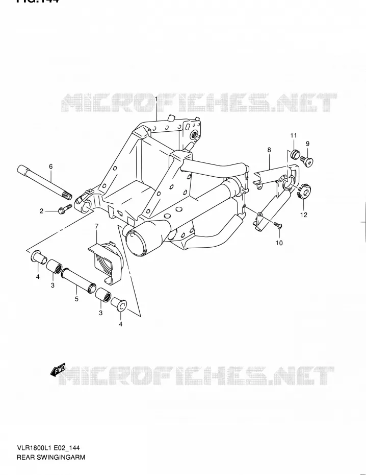 BRAS OSCILLANT ARRIERE Suzuki MOTO 1800 INTRUDER 2011  VLR1800T L1 (E02,E19,24)