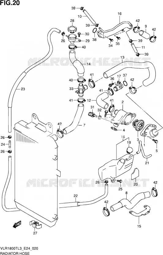 DURITE DE RADIATEUR Suzuki MOTO 1800 INTRUDER 2013  VLR1800T L3 (E24)