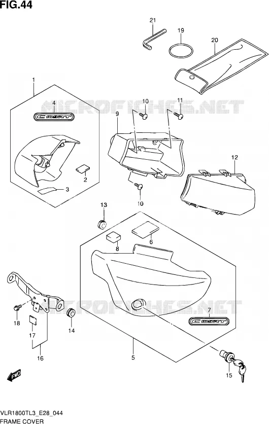 CARENAGES ARRIERE Suzuki MOTO 1800 INTRUDER 2013  VLR1800T L3 (E28)