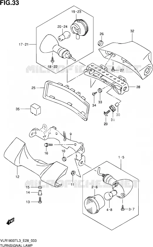 CLIGNOTANTS Suzuki MOTO 1800 INTRUDER 2013  VLR1800T L3 (E28)