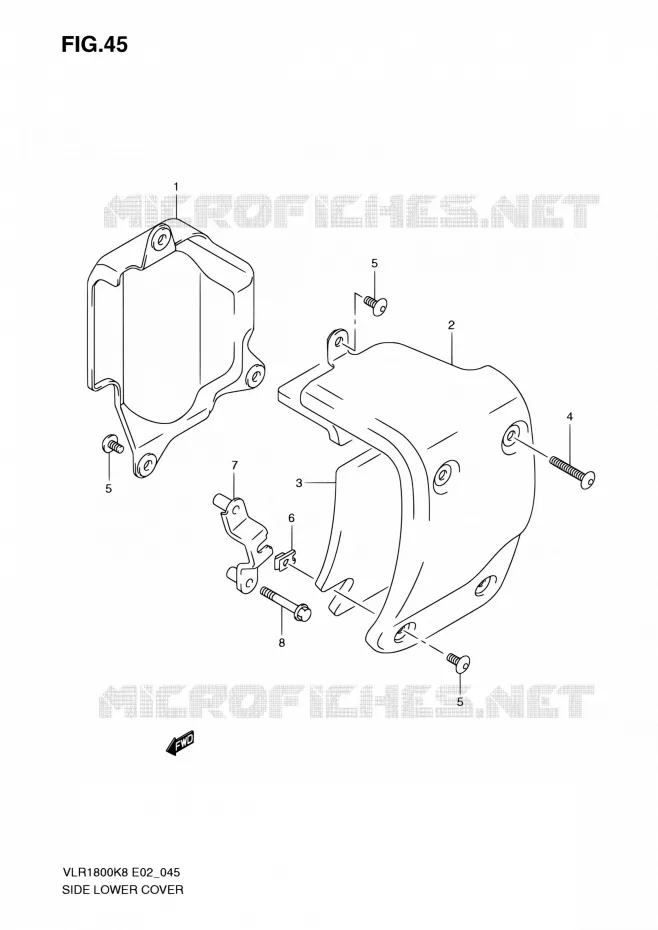 COUVERCLE LATERAL INFERIEUR Suzuki MOTO 1800 BOULEVARD 2008  VLR1800UFK8