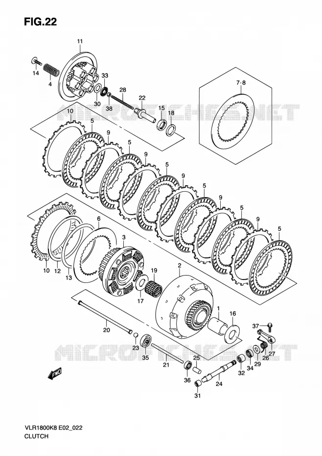 EMBRAYAGE Suzuki MOTO 1800 INTRUDER 2009  VLR1800UFK9