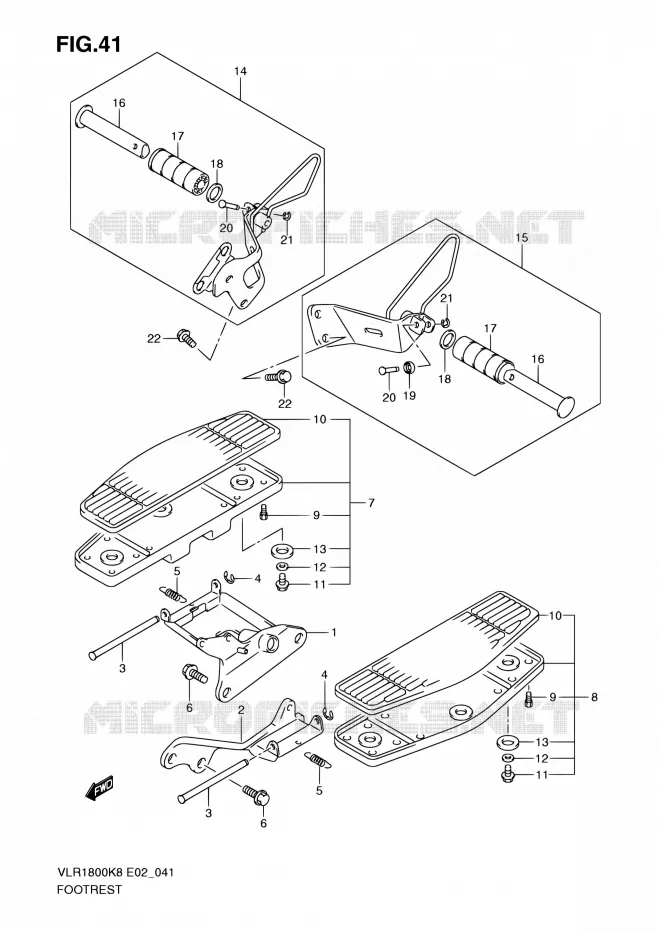 REPOSE PIED (WITHOUT VLR1800TK9/TL0 E24) Suzuki MOTO 1800 INTRUDER 2009  VLR1800UFK9
