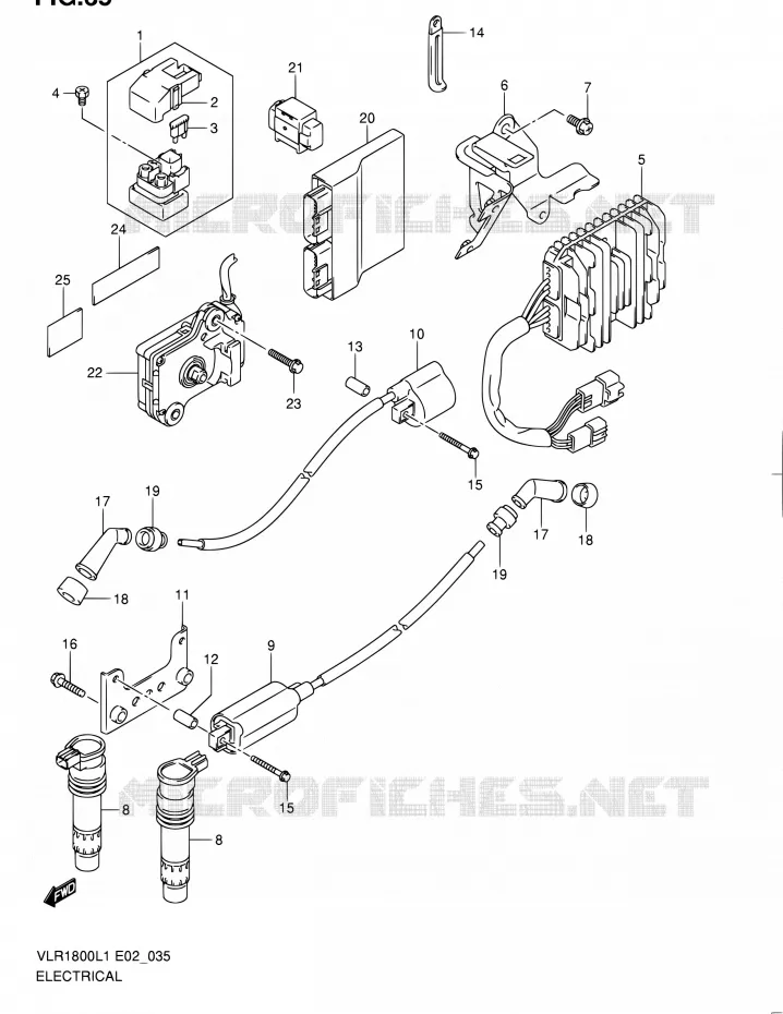 PARTIE ELECTRIQUE (VLR1800TL1 E24) Suzuki MOTO 1800 INTRUDER 2011  VLR1800UFL1(E19)