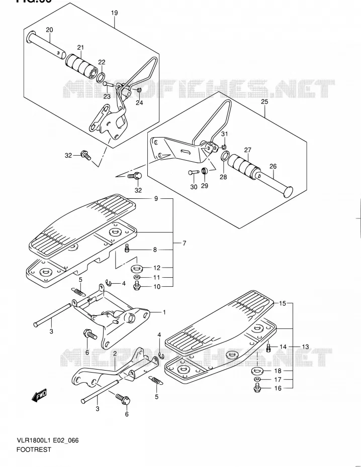 REPOSE PIED (VLR1800L1 E19) Suzuki MOTO 1800 INTRUDER 2011  VLR1800UFL1(E19)