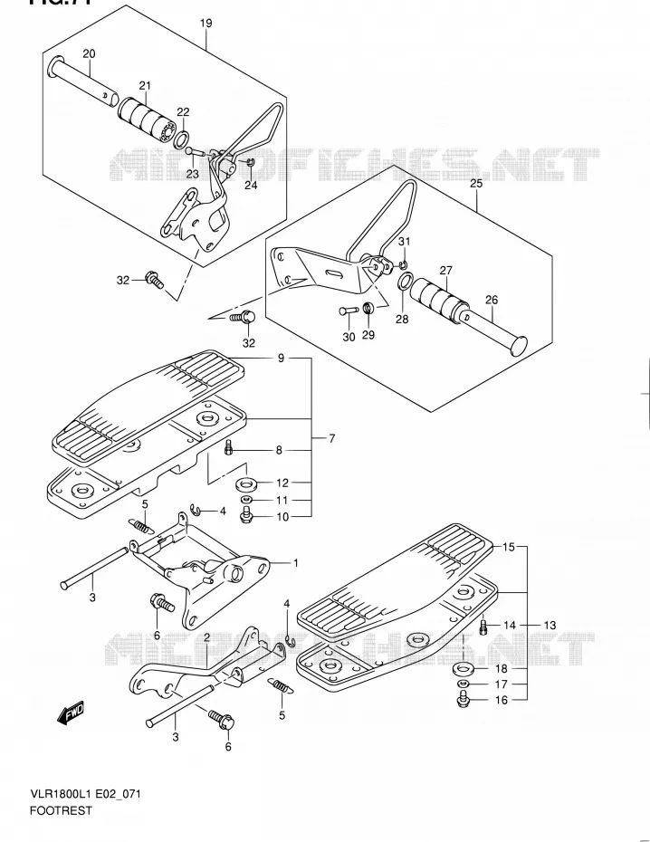 REPOSE PIED (VLR1800UFL1 E19) Suzuki MOTO 1800 INTRUDER 2011  VLR1800UFL1(E19)