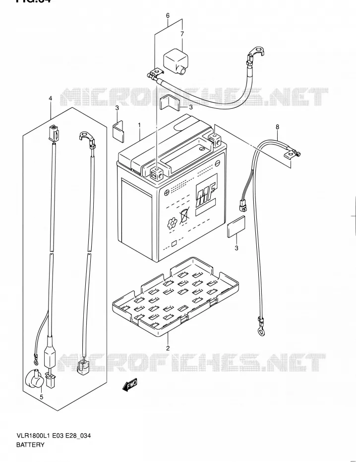 BATTERIE Suzuki MOTO 1800 BOULEVARD 2011  VLR1800 L1/VLR1800T L1 (E03,E28,E33)