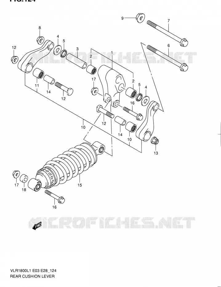 BIELLETTE D'AMORTISSEUR (VLR1800L1 E28) Suzuki MOTO 1800 BOULEVARD 2011  VLR1800 L1/VLR1800T L1 (E03,E28,E33)