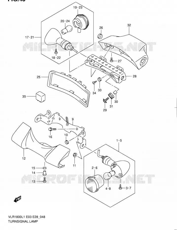CLIGNOTANTS Suzuki MOTO 1800 BOULEVARD 2011  VLR1800 L1/VLR1800T L1 (E03,E28,E33)