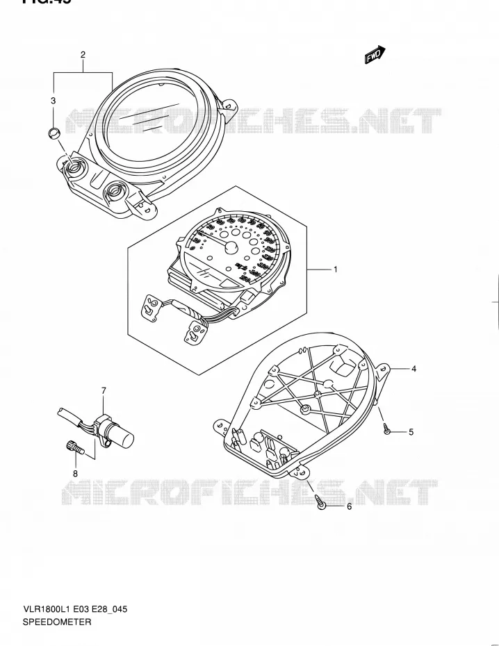 COMPTEUR (VLR1800TL1 E28) Suzuki MOTO 1800 BOULEVARD 2011  VLR1800 L1/VLR1800T L1 (E03,E28,E33)