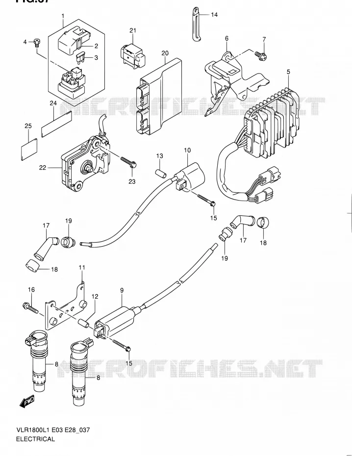 PARTIE ELECTRIQUE (VLR1800L1 E33) Suzuki MOTO 1800 BOULEVARD 2011  VLR1800 L1/VLR1800T L1 (E03,E28,E33)