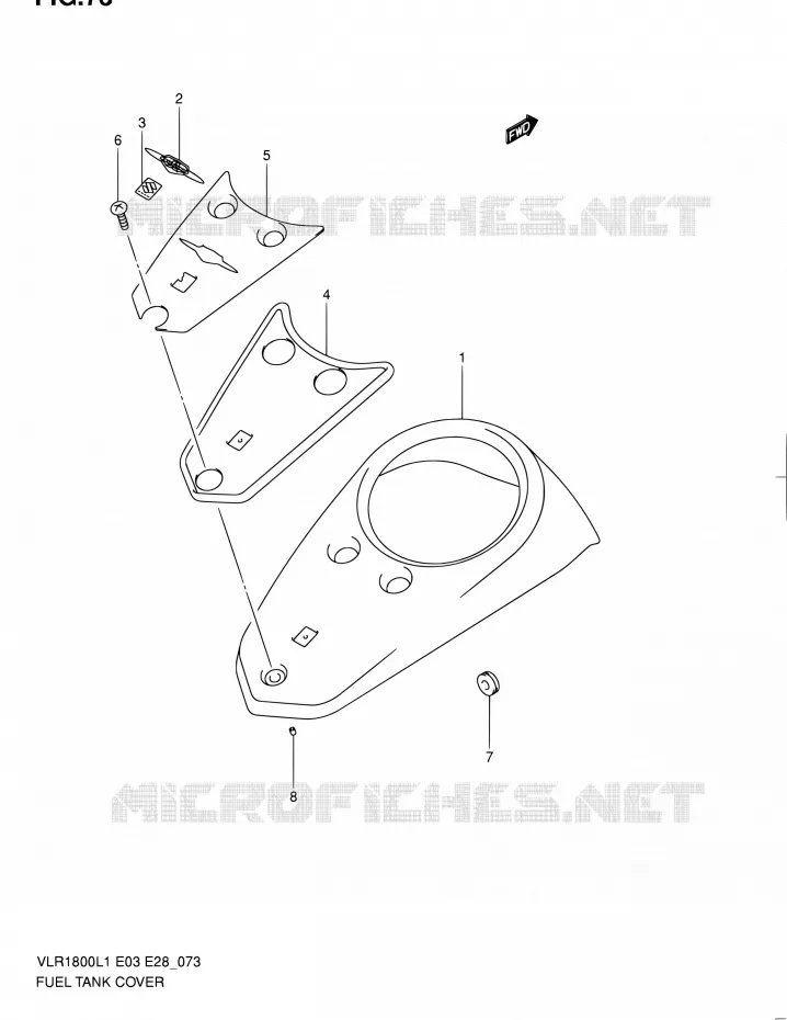 RESERVOIR D'ESSENCE - COUVERCLES Suzuki MOTO 1800 INTRUDER 2011  VLR1800 L1/VLR1800T L1 (E03,E28,E33)