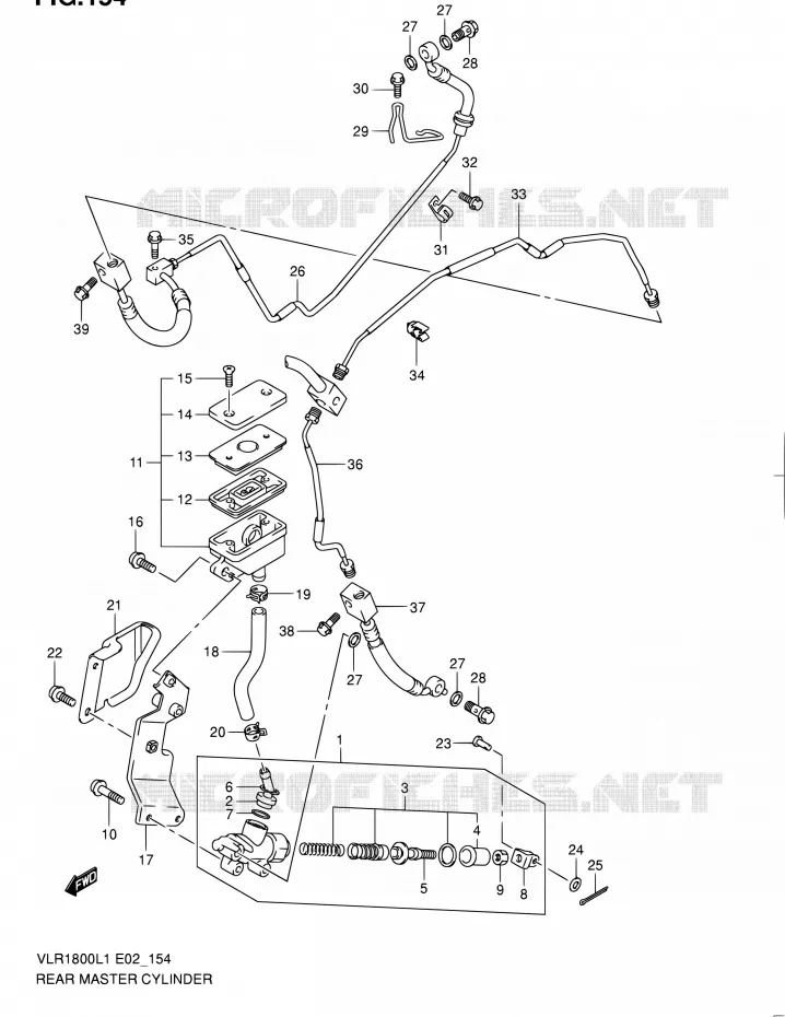 MAITRE CYLINDRE ARRIERE Suzuki MOTO 1800 INTRUDER 2011  VLR1800L1/VLR1800TL1(E24)