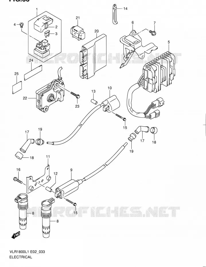 PARTIE ELECTRIQUE (VLR1800TL1 E02) Suzuki MOTO 1800 INTRUDER 2011  VLR1800L1/VLR1800TL1(E24)