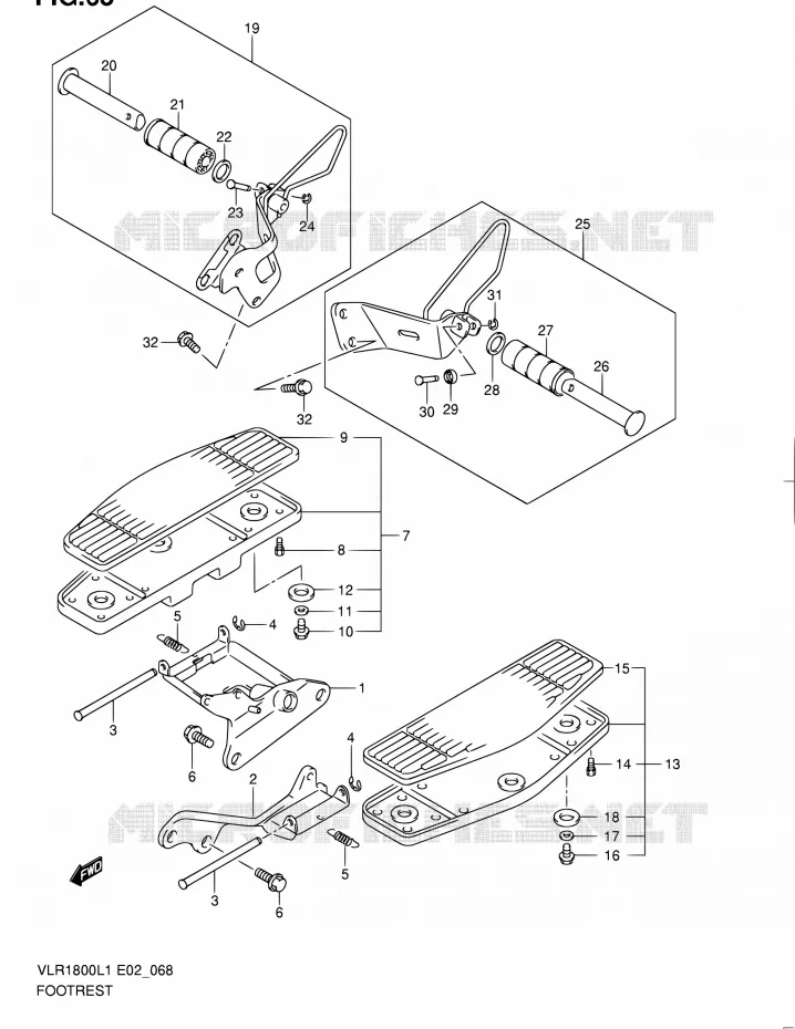 REPOSE PIED (VLR1800TL1 E02) Suzuki MOTO 1800 INTRUDER 2011  VLR1800L1/VLR1800TL1(E24)