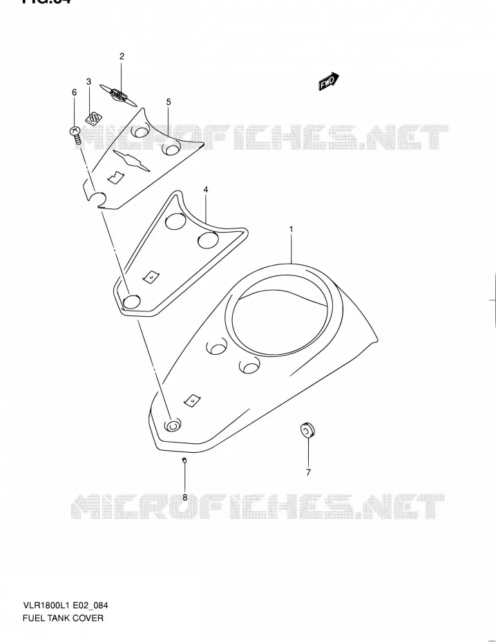 RESERVOIR D'ESSENCE - COUVERCLES (VLR1800TL1 E24) Suzuki MOTO 1800 INTRUDER 2011  VLR1800L1/VLR1800TL1(E24)
