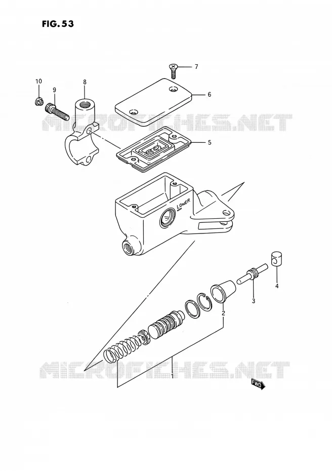 MAITRE CYLINDRE D'EMBRAYAGE (VS1400GLFH/GLFJ/GLFL/GLFM/GLFN/GLFP) Suzuki MOTO 1400 INTRUDER 1990  VS1400GLPL/VS1400GLFL(E01,E04,E17,E21,E22,E39)