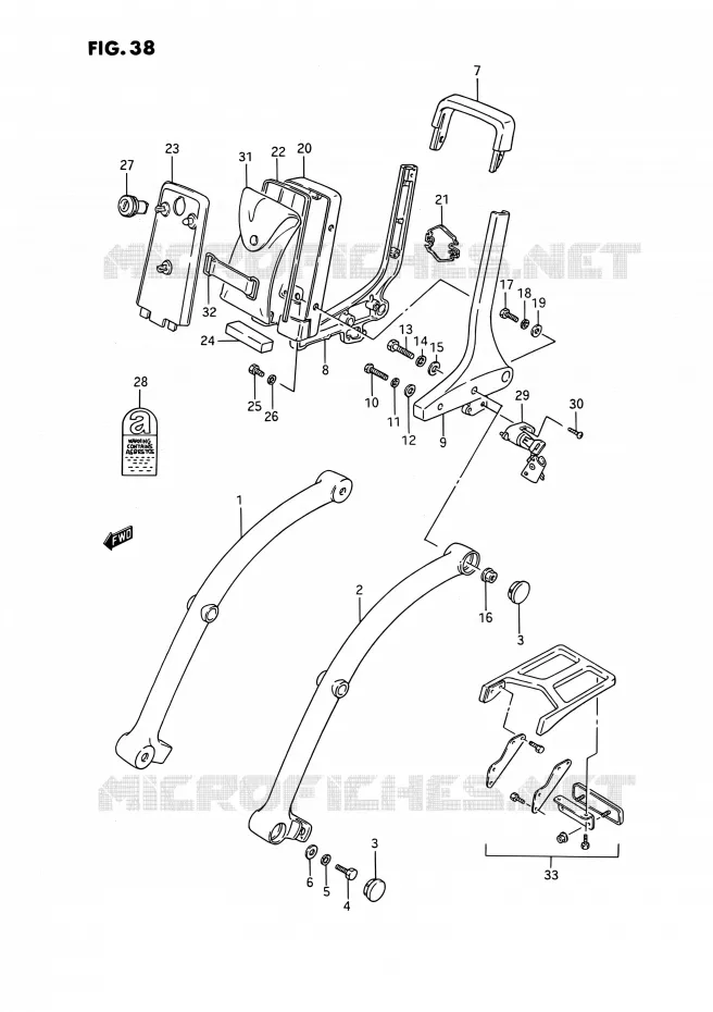 SUPPORT DOSSERET (MODELE H/J/L/M/N/P/R) Suzuki MOTO 1400 INTRUDER 1990  VS1400GLPL/VS1400GLFL(E01,E04,E17,E21,E22,E39)