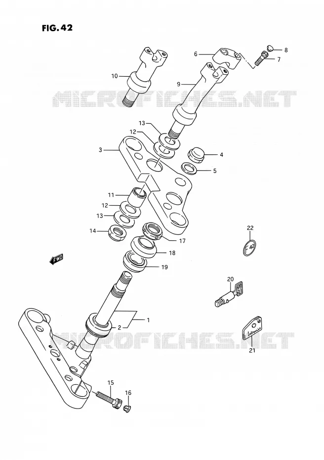 TE DE FOURCHE (MODELE H/J/K/L/M/N/P/R) Suzuki MOTO 1400 INTRUDER 1991  VS1400GLPM/VS1400GLFM(E01,E04,E17,E21,E22,E34,E39)