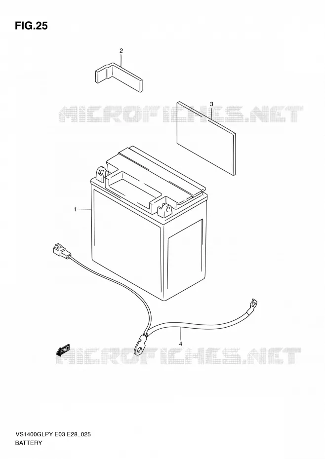 BATTERIE Suzuki MOTO 1400 INTRUDER 2000  VS1400GLP Y (E03,E28,E33)
