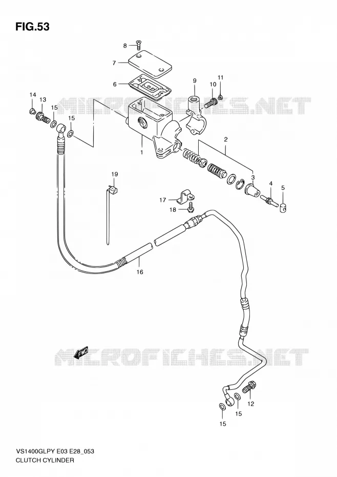 MAITRE CYLINDRE D'EMBRAYAGE Suzuki MOTO 1400 INTRUDER 2000  VS1400GLP Y (E03,E28,E33)